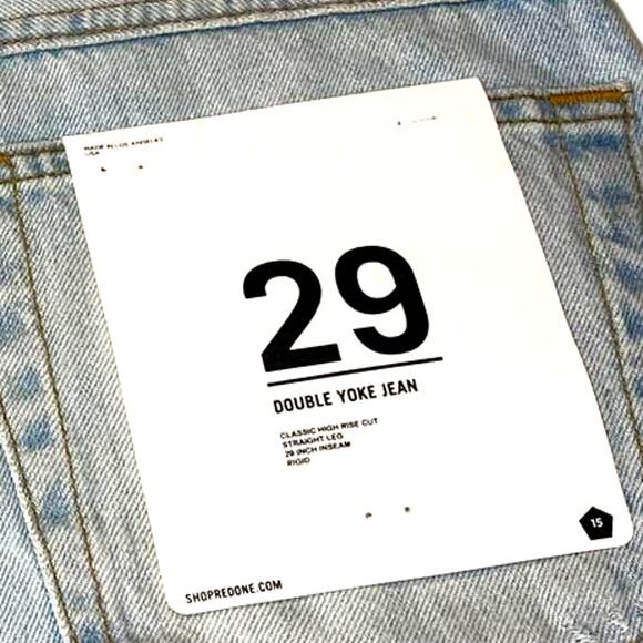 Re/Done Double Yoke Classic High Rise Straight Leg Denim Jean size 29 NWT - Picture 8 of 14